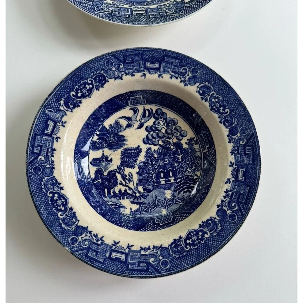 Blue Willow 9 Inch Soup Salad Bowls Set Of 2 England See Photos & Description